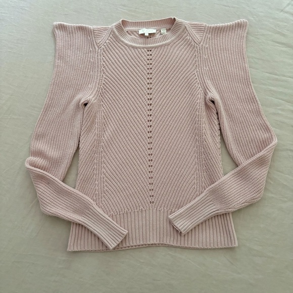 Ted Baker Sunniie Light Baby Pink Sweater Sharped  Shoulders Size 1 US 4 or S - Picture 4 of 8